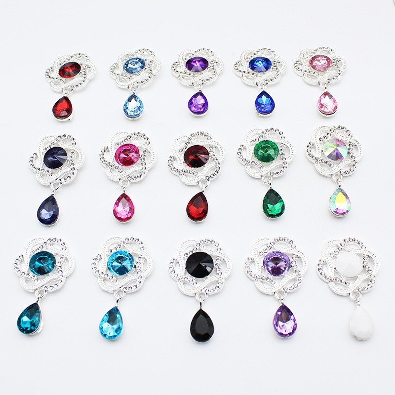 Cocktail Recipe Book - Shiny 28*45MM 5Pcs Crystal Rhinestone Brooch