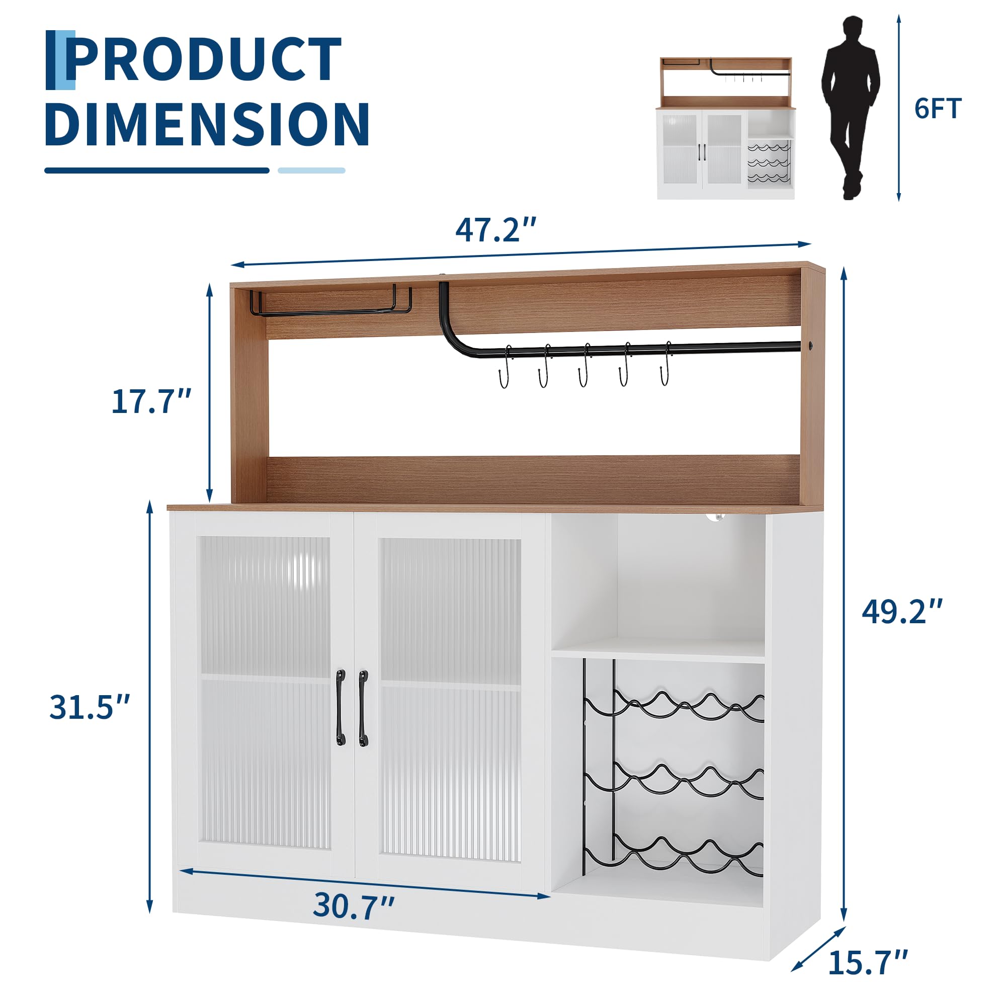 Wine Bar Cabinet With LED Ligh - Home Bar Setup ulasan dan harga
