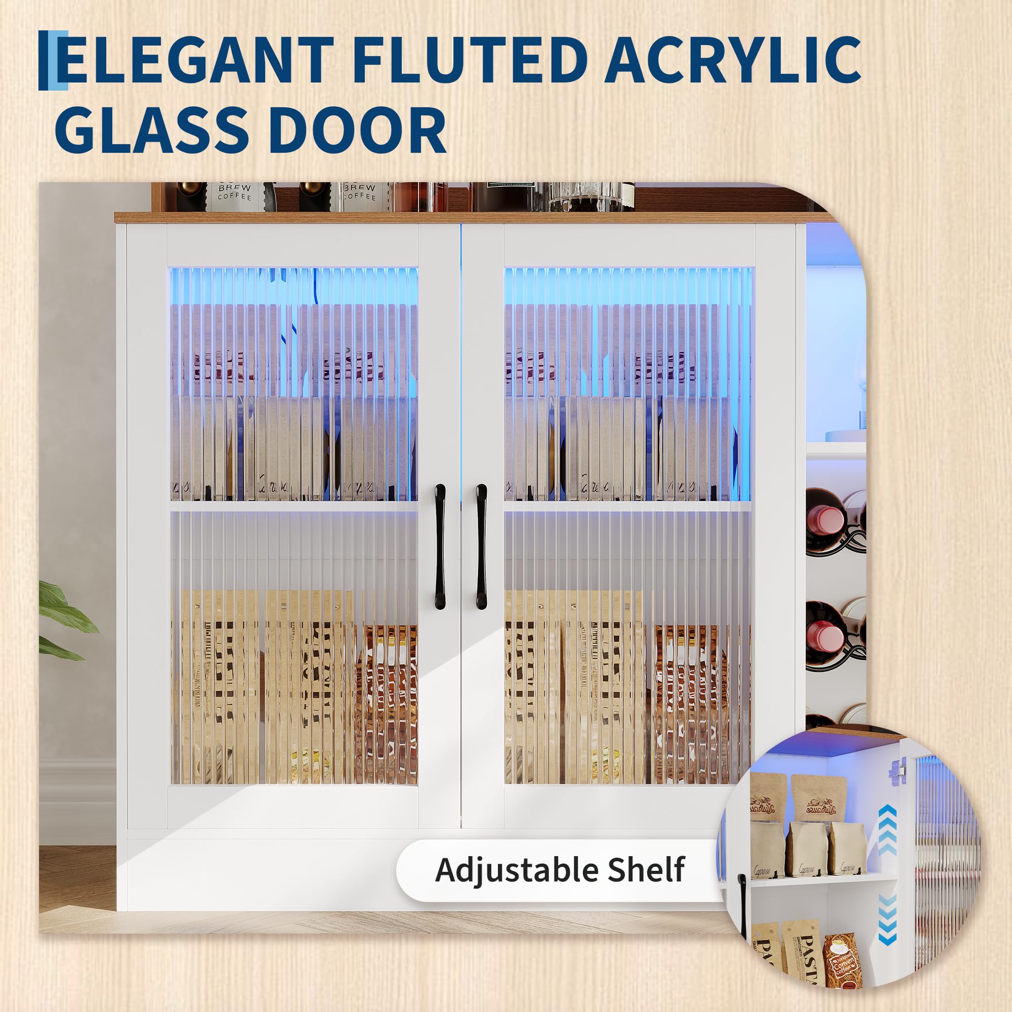 Wine Bar Cabinet With LED Ligh - Home Bar Setup ulasan dan harga