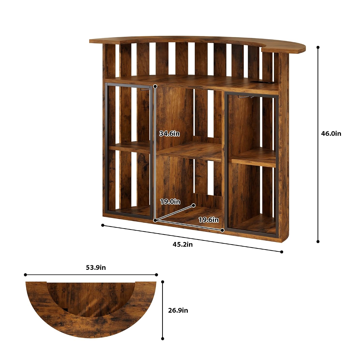 Rustic Wooden Bar Cabinet, 4-T - Home Bar And Fridge ulasan dan harga