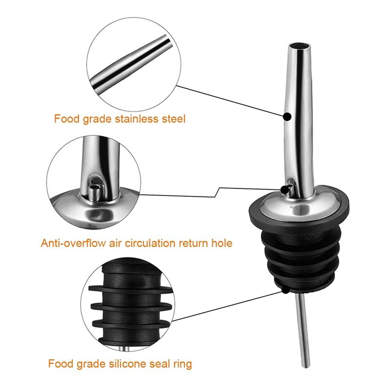 AB11-60Pc Stainless Steel Pour - Speed Pourer Cap ulasan dan harga