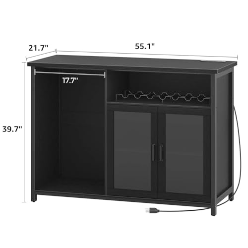 Wine Bar Cabinet with Mini Fri - Home Bar Setup ulasan dan harga