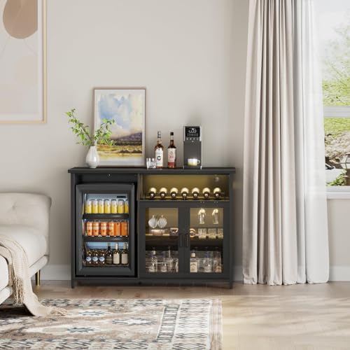 Wine Bar Cabinet with Mini Fri - Home Bar Setup ulasan dan harga