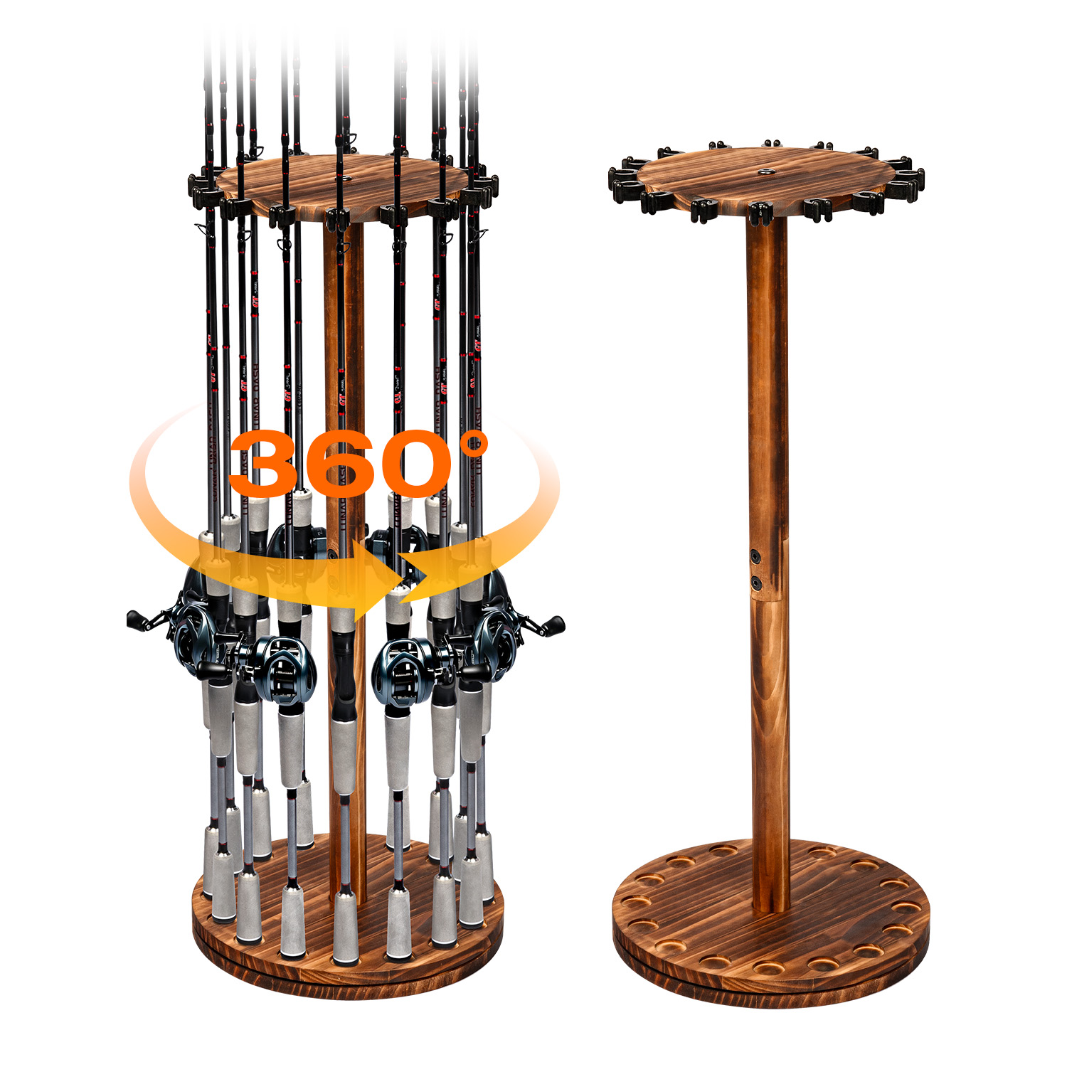 Round Carbonized Wood Fishing  - Home Bar Stand ulasan dan harga