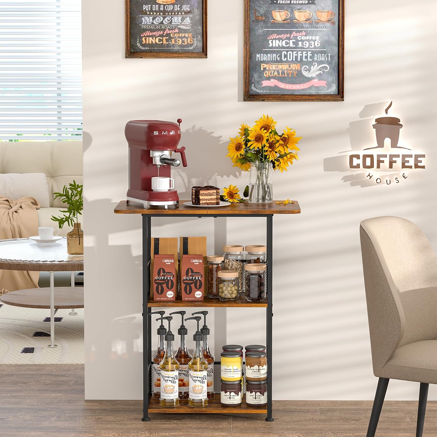 Mini Floor Standing Coffee Bar - Home Bar Setup ulasan dan harga