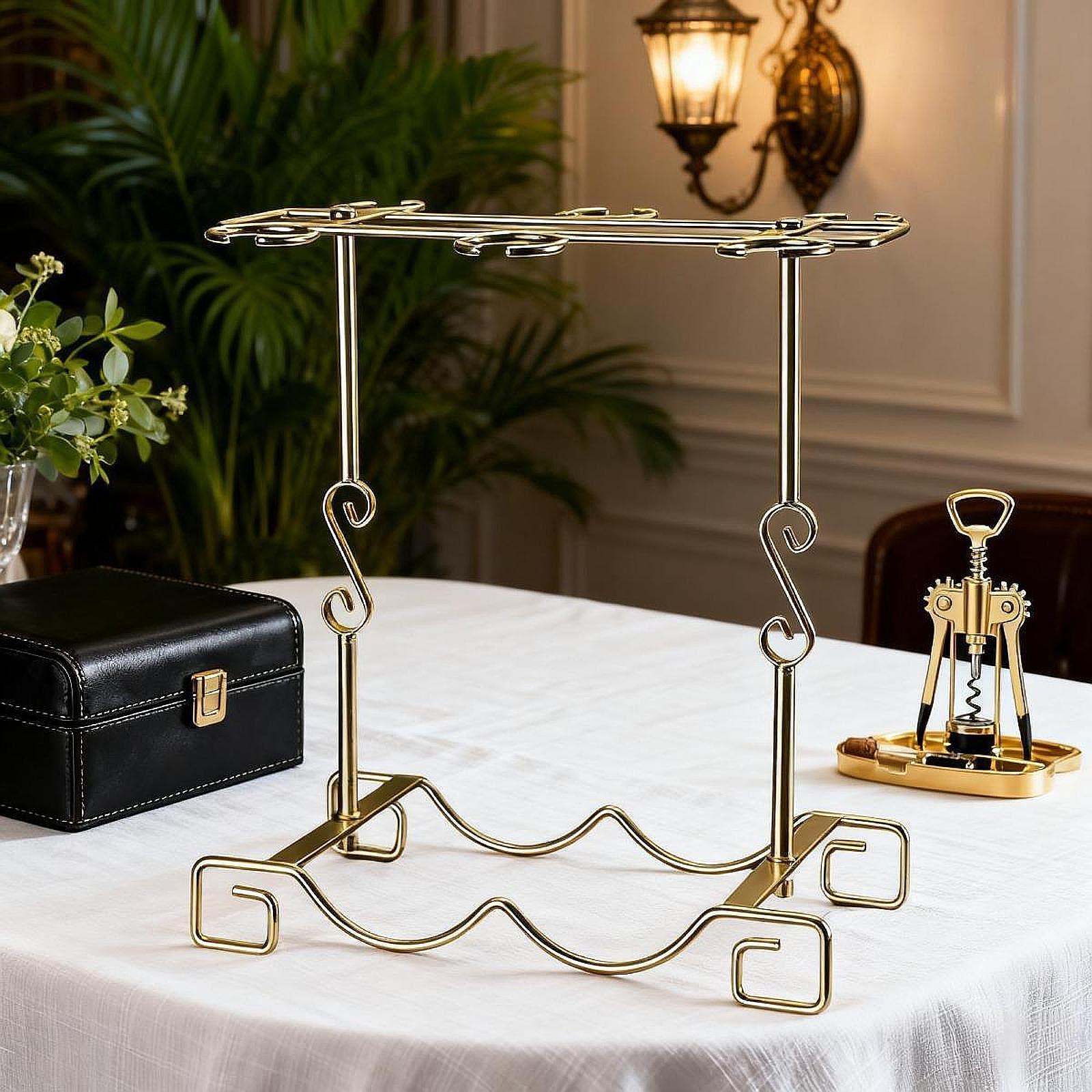 Tabletop Goblet Holder Iron Wi - Home Bar Stand ulasan dan harga